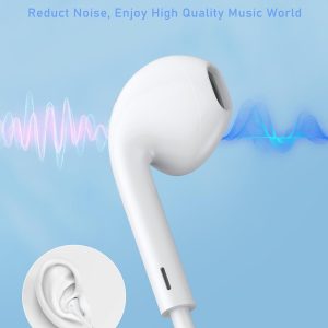 Écouteurs Filaires USB-C pour iPhone 16/15 Écouteurs Intra-Auriculaires Hi-FI Stéréo USB C avec Microphone et Contrôle du Volume pour iPhone 16/15, Samsung S24/S23, iPad et Air - Blancs