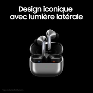 Samsung Galaxy Buds3 Pro, Écouteurs sans Fil, Réduction Active de Bruit, Bluetooth, Blanc, Audio 360, Galaxy AI, Chargeur Secteur Inclus, Version FR [Exclusivité Amazon]