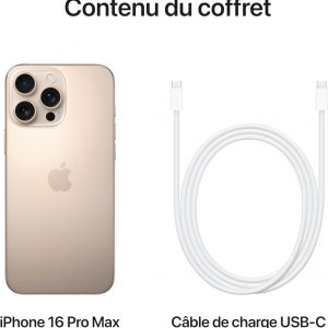 Apple iPhone 16 Pro Max 256 Go - Titane Sable