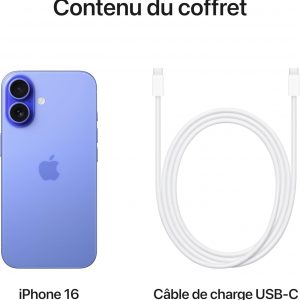 Apple iPhone 16 128 Go - Outremer