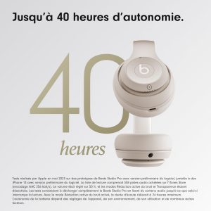 Beats Studio Pro - Casque sans Fil avec Bluetooth et Réduction du Bruit - Audio Spatial personnalisé, Audio USB-C au Format Lossless, Compatibilité Apple et Android - Sable
