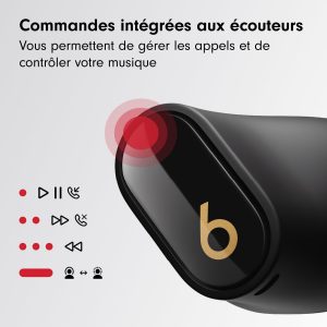 Beats Studio Buds + | Écouteurs Totalement sans Fil avec réduction du Bruit, Compatibilité améliorée avec Apple et Android, Micro intégré, Écouteurs Bluetooth Audio Spatial – Noir/Or