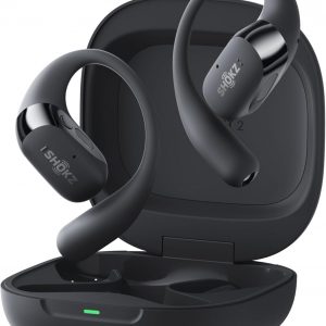 SHOKZ OpenFit 2 Casque à Oreilles Libres, écouteurs Bluetooth sans Fil avec Micro, écouteurs avec Crochet d&apos;oreille et 48 Heures de Lecture, Charge Rapide, résistance IP55, Sac de Transport, Noir