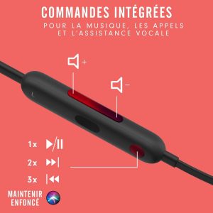 Beats Écouteurs sans Fil Beats Flex – Puce Apple W1 pour Casques et écouteurs, écouteurs magnétiques, Bluetooth Classe 1, 12 Heures d&apos;écoute – Noir Beats