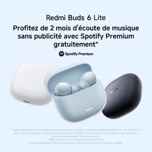 Xiaomi Redmi Buds 6 Lite Écouteurs sans Fil, Annulation de Bruit, légers, jusqu&apos;à 36 Heures d&apos;autonomie, Bluetooth 5.3