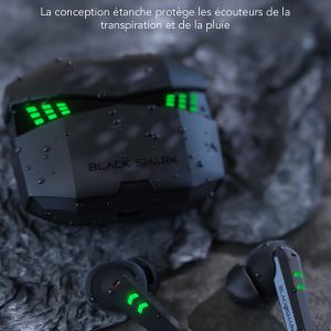 Black Shark Ecouteurs Bluetooth sans Fil avec Latence Ultra-Faible de 0,035s, Double Micro à Suppression du Bruit Ambiant, Bluetooth 5.3, Indice d’Étanchéité IPX5, Autonomie de 28h, Ecouteurs Gaming