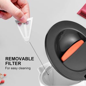 GRIFEMA GC1001 Bouilloire Électrique 0,8L/1100W Puissance Ébullition Chauffage Rapide, Filtre Anti-Calcaire Amovible et Lavable, Niveau d&amp;apos;Eau Visible et Arrêt Automatique, Socle sans Fil pour Ranger