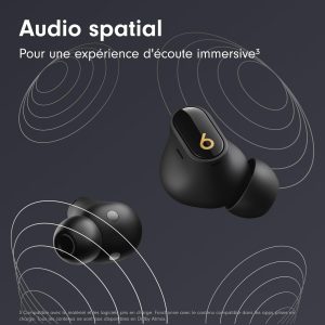 Beats Studio Buds + | Écouteurs Totalement sans Fil avec réduction du Bruit, Compatibilité améliorée avec Apple et Android, Micro intégré, Écouteurs Bluetooth Audio Spatial – Noir/Or