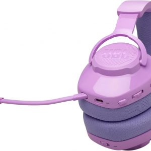 JBL Quantum 360 Casque gaming circum-auriculaire sans fil, double connexion 2,4 GHz et Bluetooth, autonomie 22 h, micro amovible, compatible avec plusieurs plateformes, violet
