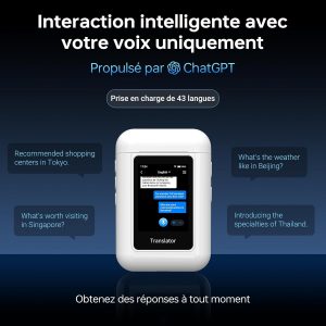 ANFIER Écouteurs de traducteur A8 en temps réel - Aucune application requise - Utilisation indépendante - Appareil de traducteur pour 144 langues et accents pour les voyages d&amp;apos;affaires et une