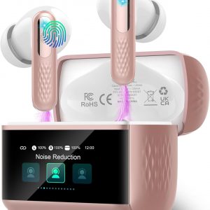 ZYHKON Ecouteurs Bluetooth sans Fil, Écouteur Bluetooth 5.4 avec Écran Tactile Multifonction, Stéréo Immersif Ecouteurs sans Fil avec Réduction du Bruit ANC ENC/Mode 5 EQ, IP7 Étanche, Bleu