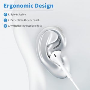 Écouteurs Filaires USB-C pour iPhone 16/15 Écouteurs Intra-Auriculaires Hi-FI Stéréo USB C avec Microphone et Contrôle du Volume pour iPhone 16/15, Samsung S24/S23, iPad et Air - Blancs
