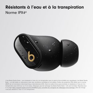 Beats Studio Buds + | Écouteurs Totalement sans Fil avec réduction du Bruit, Compatibilité améliorée avec Apple et Android, Micro intégré, Écouteurs Bluetooth Audio Spatial – Noir/Or