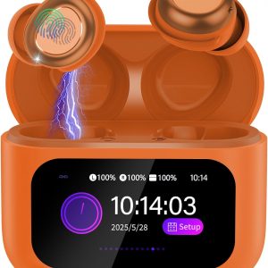 Ecouteurs Bluetooth Sans Fil, Mini Écouteurs de Sommeil avec Écran Tactile, HiFi Stéréo Casque Bluetooth 5.4 Appels Clairs, IP7 Étanche Écouteurs Intra-Auriculaires pour Dormir Sur le Côté, Or Rose