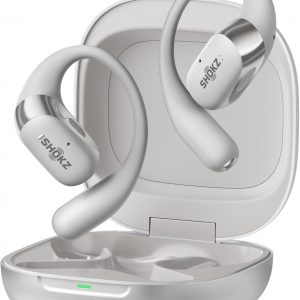SHOKZ OpenFit 2 Casque à Oreilles Libres, écouteurs Bluetooth sans Fil avec Micro, écouteurs avec Crochet d&apos;oreille et 48 Heures de Lecture, Charge Rapide, résistance IP55, Sac de Transport, Noir