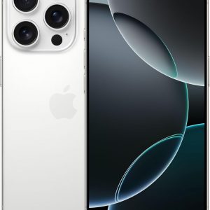 Apple iPhone 16 Pro 1 to - Titane Blanc + Coque en Silicone avec MagSafe - Denim