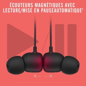 Beats Écouteurs sans Fil Beats Flex – Puce Apple W1 pour Casques et écouteurs, écouteurs magnétiques, Bluetooth Classe 1, 12 Heures d&apos;écoute – Noir Beats