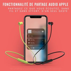 Beats Écouteurs sans Fil Beats Flex – Puce Apple W1 pour Casques et écouteurs, écouteurs magnétiques, Bluetooth Classe 1, 12 Heures d&apos;écoute – Noir Beats