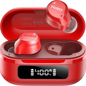 TOZO Hybrid Écouteurs Bluetooth sans Fil, Ecouteurs Bluetooth 5.3 avec Hybride ANC 6 Mics ENC ORIGX 2.0 Acoustique, EQs Ajustement, 59H d&amp;apos;Autonomie, LED Écran, USB Type C, IPX8 Noir