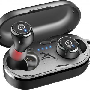 TOZO T10 Écouteurs Bluetooth sans Fil Ecouteurs Bluetooth 5.3 avec Contrôle Tactile ORIGX 2.0 Acoustique EQ Ajustement 55H d&amp;apos;Autonomie Soutient Chargement sans Fil et USB Type C IPX8 Noir Mat