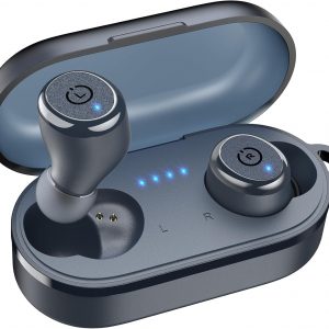 TOZO T10 Écouteurs Bluetooth sans Fil Ecouteurs Bluetooth 5.3 avec Contrôle Tactile ORIGX 2.0 Acoustique EQ Ajustement 55H d&amp;apos;Autonomie Soutient Chargement sans Fil et USB Type C IPX8 Noir Mat