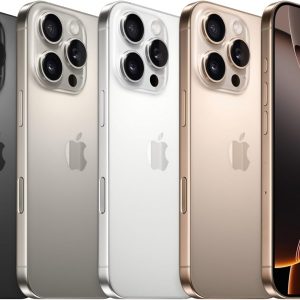 Apple iPhone 16 Pro 1 to - Titane Blanc + Coque en Silicone avec MagSafe - Denim