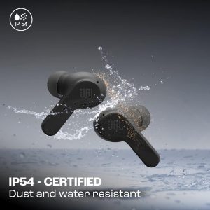 JBL Wave Beam, Écouteurs Intra-Auriculaires sans Fil, Résistance à l&amp;apos;Eau IP54 et IPX2, Appels Mains Libres et Batterie à Autonomie de 32 heures, en Noir