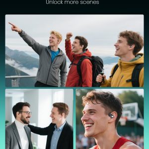 SANOTO IA Ecouteur Traducteur Instantané, 144 Langues Traducteur Vocal Instantané，Open Ear Ecouteurs, Oreillette Traduction Instantanée pour Voyages, Affaires et Etudes