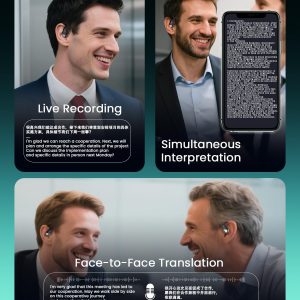 SANOTO IA Ecouteur Traducteur Instantané, 144 Langues Traducteur Vocal Instantané，Open Ear Ecouteurs, Oreillette Traduction Instantanée pour Voyages, Affaires et Etudes