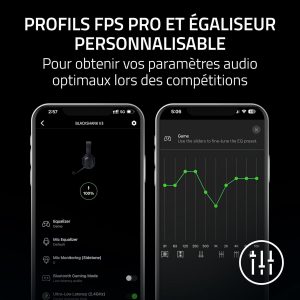 Razer BlackShark V3 - Casque sans Fil pour l’Esport - Haut-parleurs en Titane de 50mm - Micro HyperClear Amovible - THX Spatial Audio - Wireless 2,4Ghz & Bluetooth - Profils FPS - PC/Mac | Noir