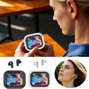 Écouteurs NE20, écouteurs de traduction 6.0 Pro NE20 en temps réel, écouteurs Bluetooth 5.4, écran LED, réduction intelligente du bruit de 48 dB, son stéréo HD, résistant à l&apos;eau IPX6 noir
