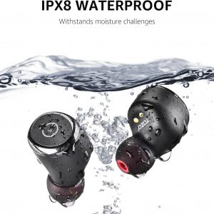TOZO T10 Écouteurs Bluetooth sans Fil Ecouteurs Bluetooth 5.3 avec Contrôle Tactile ORIGX 2.0 Acoustique EQ Ajustement 55H d&amp;apos;Autonomie Soutient Chargement sans Fil et USB Type C IPX8 Noir Mat