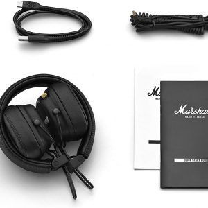Marshall Casque Bluetooth supra-auriculaire Major IV, écouteurs sans fil, pliables, autonomie sans fil de plus de 80 heures, noir