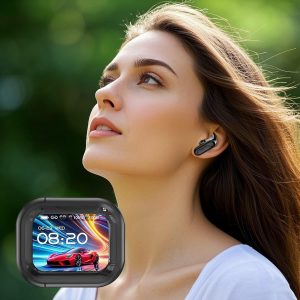 Écouteurs NE20, écouteurs de traduction 6.0 Pro NE20 en temps réel, écouteurs Bluetooth 5.4, écran LED, réduction intelligente du bruit de 48 dB, son stéréo HD, résistant à l&apos;eau IPX6 noir