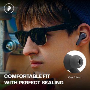 JBL Wave Beam, Écouteurs Intra-Auriculaires sans Fil, Résistance à l&amp;apos;Eau IP54 et IPX2, Appels Mains Libres et Batterie à Autonomie de 32 heures, en Noir