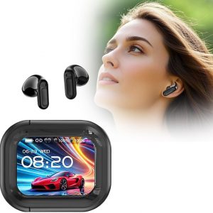 Écouteurs NE20, écouteurs de traduction 6.0 Pro NE20 en temps réel, écouteurs Bluetooth 5.4, écran LED, réduction intelligente du bruit de 48 dB, son stéréo HD, résistant à l&apos;eau IPX6 noir