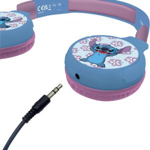 Lexibook - Disney Stitch - Casque Audio 2-en-1 Bluetooth & Filaire avec Micro et Bouton de contrôle, Pliable et Ajustable, Batterie Rechargeable Longue durée - HPBT010D