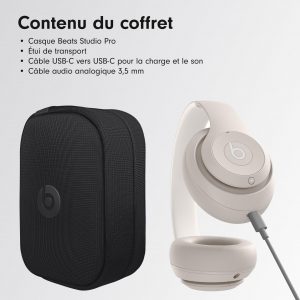Beats Studio Pro - Casque sans Fil avec Bluetooth et Réduction du Bruit - Audio Spatial personnalisé, Audio USB-C au Format Lossless, Compatibilité Apple et Android - Sable