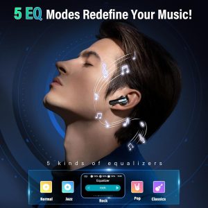 ZYHKON Ecouteurs Bluetooth sans Fil, Écouteur Bluetooth 5.4 avec Écran Tactile Multifonction, Stéréo Immersif Ecouteurs sans Fil avec Réduction du Bruit ANC ENC/Mode 5 EQ, IP7 Étanche, Bleu