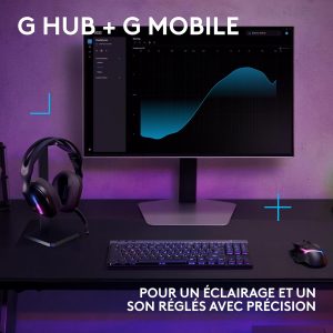 Logitech G G522 LIGHTSPEED casque gaming sans fil, LIGHTSYNC RVB, micro bande passante complète et audio synchronisé avancé, triple connectivité - LIGHTSPEED, Bluetooth, USB-A vers USB-C pour PC -Noir