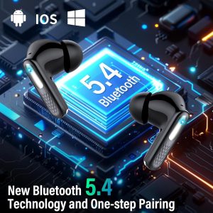 ZYHKON Ecouteurs Bluetooth sans Fil, Écouteur Bluetooth 5.4 avec Écran Tactile Multifonction, Stéréo Immersif Ecouteurs sans Fil avec Réduction du Bruit ANC ENC/Mode 5 EQ, IP7 Étanche, Bleu