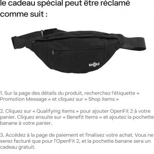 SHOKZ OpenFit 2 Casque à Oreilles Libres, écouteurs Bluetooth sans Fil avec Micro, écouteurs avec Crochet d&apos;oreille et 48 Heures de Lecture, Charge Rapide, résistance IP55, Sac de Transport, Noir