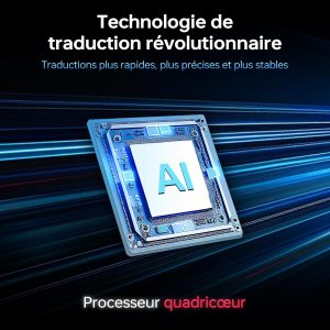 ANFIER Écouteurs de traducteur A8 en temps réel - Aucune application requise - Utilisation indépendante - Appareil de traducteur pour 144 langues et accents pour les voyages d&amp;apos;affaires et une