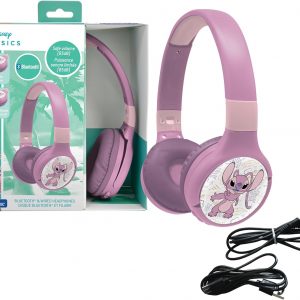 Lexibook - Disney Stitch - Casque Audio 2-en-1 Bluetooth & Filaire avec Micro et Bouton de contrôle, Pliable et Ajustable, Batterie Rechargeable Longue durée - HPBT010D