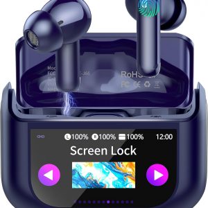 AI Écouteur Traducteur Instantané 164 Langues, ANC/ENC Réduction du Bruit, 7 Modes de Traduction, Écran Tactile LED, IPX7 Étanche, 48H Autonomie, Casque 3-en-1 Musique/Appels/Traducteur