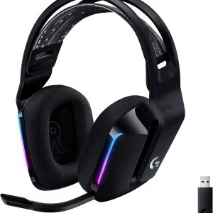 Logitech G G522 LIGHTSPEED casque gaming sans fil, LIGHTSYNC RVB, micro bande passante complète et audio synchronisé avancé, triple connectivité - LIGHTSPEED, Bluetooth, USB-A vers USB-C pour PC -Noir