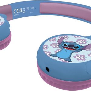 Lexibook - Disney Stitch - Casque Audio 2-en-1 Bluetooth & Filaire avec Micro et Bouton de contrôle, Pliable et Ajustable, Batterie Rechargeable Longue durée - HPBT010D