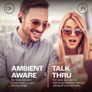 JBL Wave Beam, Écouteurs Intra-Auriculaires sans Fil, Résistance à l&amp;apos;Eau IP54 et IPX2, Appels Mains Libres et Batterie à Autonomie de 32 heures, en Noir