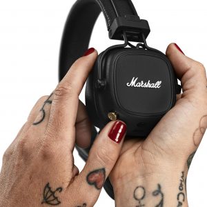 Marshall Casque Bluetooth supra-auriculaire Major IV, écouteurs sans fil, pliables, autonomie sans fil de plus de 80 heures, noir