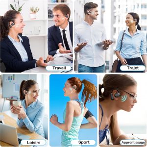 Écouteurs Bluetooth Traducteur Vocal Instantané IA, Conversation Instantanée Meilleur, Sans WiFi, 140+ Langues, Compatible iOS Android, Voyage Affaires